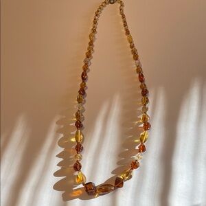 Vintage Amber-Tone Beaded Necklace - Women Jewelry